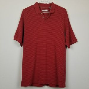 Geoffrey Beene red striped polo shirt Large